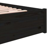  Posteljni okvir črn iz trdnega lesa 140x190 cm, (20647841) | Shoptok.si