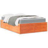  Krevet s madracem voštano smeđi 120 x 190 cm od borovine | shoptok.hr