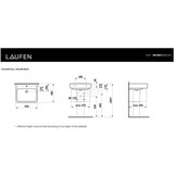 Laufen H8189510001041 Pro 55 x 48 cm pravokotni stenski keramični umivalnik z odprtino za armaturo | Shoptok.si