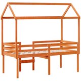  Visoki krevet s krovom voštano smeđi 90x200 cm masivna borovina | shoptok.hr