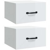 The Living Store Stenske nočne omarice 2 kosa visok sijaj bele 35x35x20 cm - Stenska Nočna Omarica, (21420933) | Shoptok.si