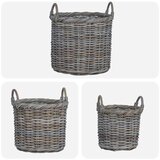  Cvečni koš s shranjevanjem 3 pcs Kubu siva Kubu rattan, (5000285955) | Shoptok.si