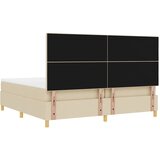  Krevet s opruga kutije s uzglavljem Krema 200 x 200 cm tkanina | shoptok.hr