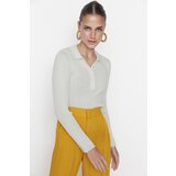 Trendyol Ecru Polo Neck Ribbed Knitwear Sweater | Eponuda.ba