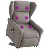 Maison Chic Električni masažni naslanjač - Relax naslanjač s funkcijo vstajanja taupe, (22042605) | Shoptok.si