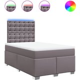 vidaXL Box spring postelja z vzmetnico siva 120x200 cm umetno usnje, (21305930) | Shoptok.si