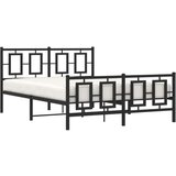 vidaXL metalni okvir kreveta uzglavlje i podnožje crni 135x190 cm | shoptok.hr