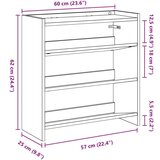 vidaXL stalak za cipele boja hrasta 60x25x62 cm konstruirano drvo | shoptok.hr