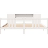 vidaXL Knjižna postelja brez vzmetnice bela 200x200 cm trdna borovina | Shoptok.si