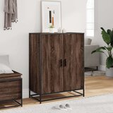 vidaXL Omarica za čevlje rjavi hrast 75x38x97,5 cm inž. les in kovina | Shoptok.si