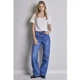 zenske plave wide leg farmerke sa visokim strukom -model 245