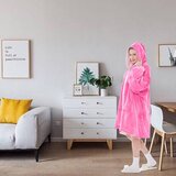 VERKGROUP Odeja pulover z rokavi in kapuco v enem HOODIE svetlo temno roza Slike