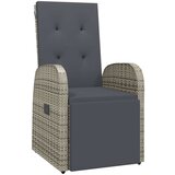 vidaXL Set za blagovanje od 7 dijelova s jastučićima Siva Poli ratan | shoptok.hr