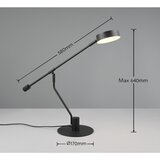  Mat črna LED namizna svetilka z upogljivo konstrukcijo (višina 64 cm) Manduro – | Shoptok.si