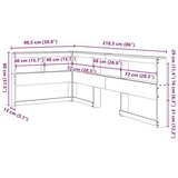  Knjižnica vzglavje L-oblike voščeno rjava 80 cm trdna borovina, (21792718) | Shoptok.si