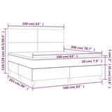  Box spring postelja z vzmetnico temno siva 160x200 cm blago, (20790880) | Shoptok.si