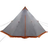 vidaXL Družinski šotor tipi za 6 oseb siv in oranžen vodoodporen | Shoptok.si