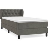 Maison Chic Box spring postelja - Vzmetna postelja z vzmetnico temno siva 80x200 cm žamet SL1568, (21909163) | Shoptok.si