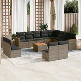  13-dijelni set vrtnih sofa od poliratana s jastucima sivi | shoptok.hr