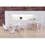 Paperflow Barski stolček WOODY, z lesenimi nogami, DE 2 kosa, bele barve | Shoptok.si