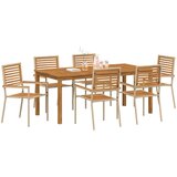  Vrtni set za objed 7 pcs Bež Čvrsto drvo akacije | Eponuda.com