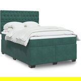 Maison Chic Box spring postelja - Vzmetna postelja z vzmetnico temno zelena 160x200 cm žamet SL11150, (21903372) | Shoptok.si