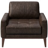 MESONICA Temno rjav usnjeni fotelj Musso Tufted Cene