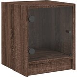  Noćni ormarić sa staklenim vratima boja hrasta 35 x 37 x 42 cm | shoptok.hr