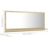  Kupaonsko ogledalo boja hrasta 90x10,5x37 cm konstruirano drvo | shoptok.hr