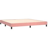  Box spring postelja z vzmetnico LED roza 200x200 cm žamet, (20899156) | Shoptok.si