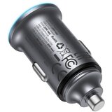 Acefast Auto punjač 65W 3.25A 1 X USB-A - 1 x USB-C sivi | shoptok.hr