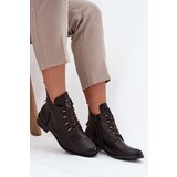 Boto Low Insulated Ankle Boots With Zipper And Decoration Brown Nevalia | shoptok.hr