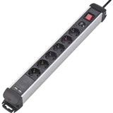 6-smerni napajalni pas z USB in prenapetostno zaščito Razdelilnik s stikalom\, 6x\, črn\, srebrn (20457275)