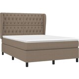  Box spring postelja z vzmetnico taupe 140x190 cm blago, (20896356) | Shoptok.si
