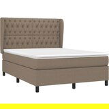 Krevet s oprugama i madracem smeđesivi 140 x 190 cm od tkanine | shoptok.hr