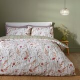 Catherine Lansfield Zelena/rjava podaljšana flanelna posteljnina za zakonsko posteljo 230x220 cm Grasmere Floral – | Shoptok.si