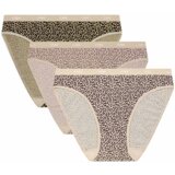 DIM LES POCKETS COTTON SLIP 3x - Women's cotton panties 3 pcs - light brown - cream | Shoptok.si