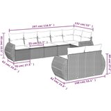  8-dijelni set vrtnih sofa od poliratana s jastucima crni | shoptok.hr