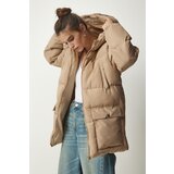  Women's Beige Hooded Puffer Coat | Eponuda.ba