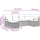  Set sofe 6 kom. 6-Broj sjedala Svijetlo siva poliratan | shoptok.hr