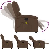  Masažni naslonjač od tkanine smeđi | shoptok.hr