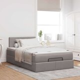 vidaXL otomanski okvir kreveta s madraca smeđesivi 120x190 cm tkanine | shoptok.hr