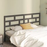 Maison Chic posteljno vzglavje - vzglavna omarica - nočna omarica sivo 206x4x100 cm trdna borovina, (21704922) | Shoptok.si