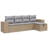  5-dijelni set vrtnih sofa s jastucima bež od poliratana | shoptok.hr