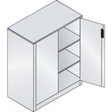 C+P Nizka omara za dokumentacijo ACURADO, 3 predelki za fascikle, VxŠxG 1200 x 930 x 500 mm, svetlo siva / svetlo siva | Shoptok.si