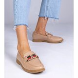 Gemre Beige eco-leather loafers with ornament Kalenda | shoptok.hr