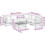 vidaXL 7-dijelni set vrtnih sofa s jastucima voštano smeđi od borovine | shoptok.hr