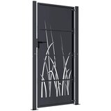  Vrtna vrata antracit 100x200 cm dizajn s čeličnim travom | shoptok.hr