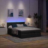 vidaXL Otomanska postelja z vzmetnico črn 140x190 cm blago Cene