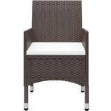 vidaXL 3-dijelni vrtni bistro set poliratan i kaljeno staklo smeđi | shoptok.hr